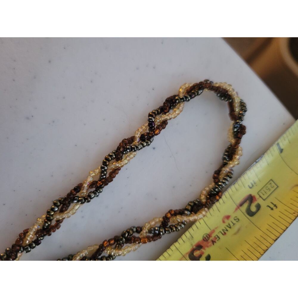 Vintage Evening Bag Gold Beaded Size S Hand Purse Clutch Flowers Dragon fly - Picture 5 of 6